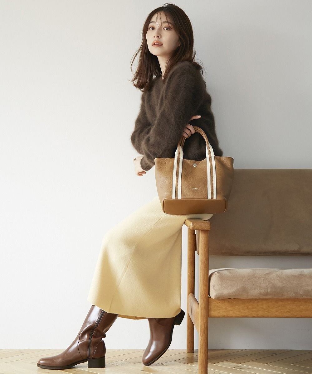 TOPKAPI 【TREASURE TOPKAPI】ソフトシュリンク テープコンビ ミニ トート バッグ ショルダーベルト付 