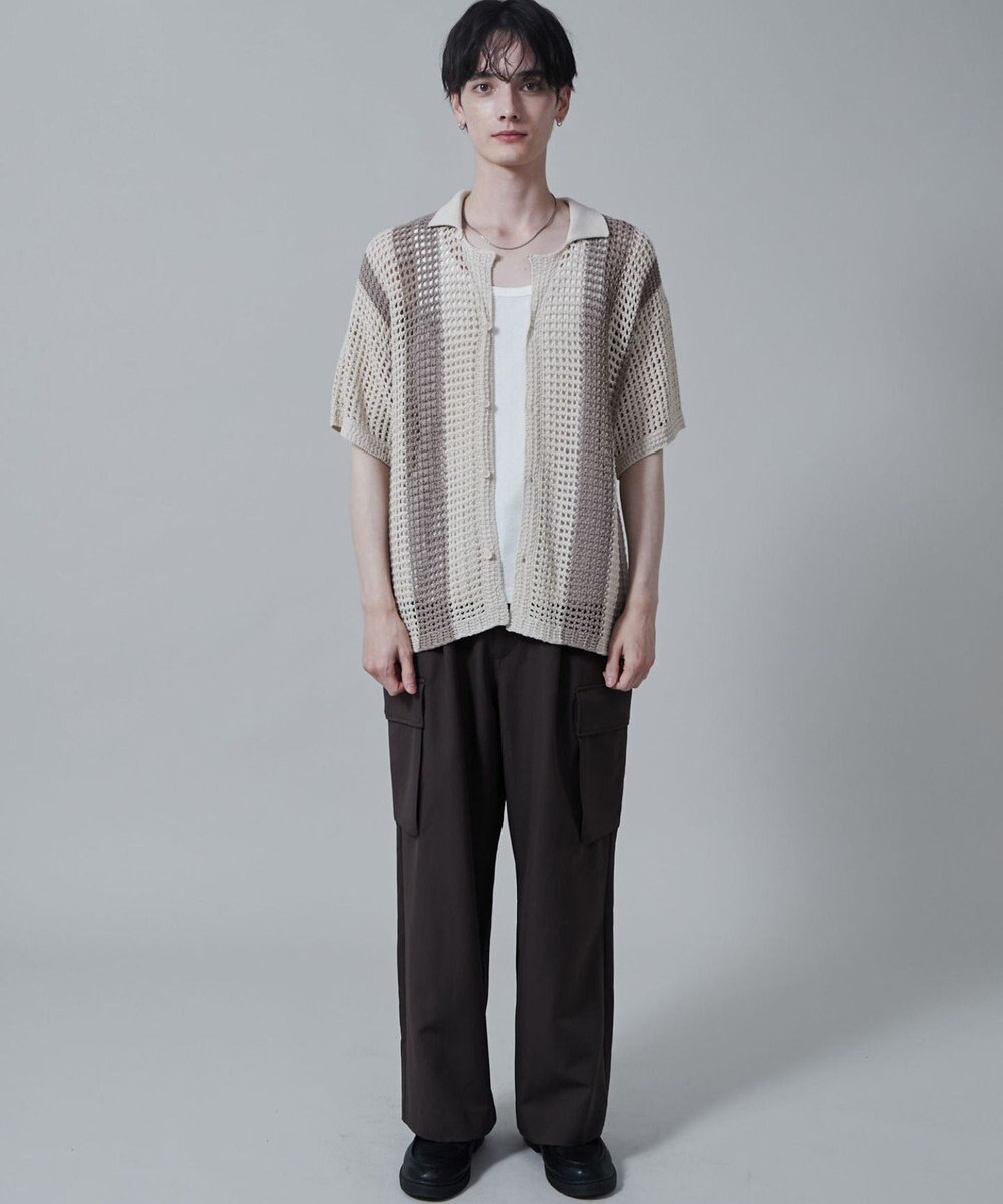 WEGO マルチストライプニットシャツ（S） 