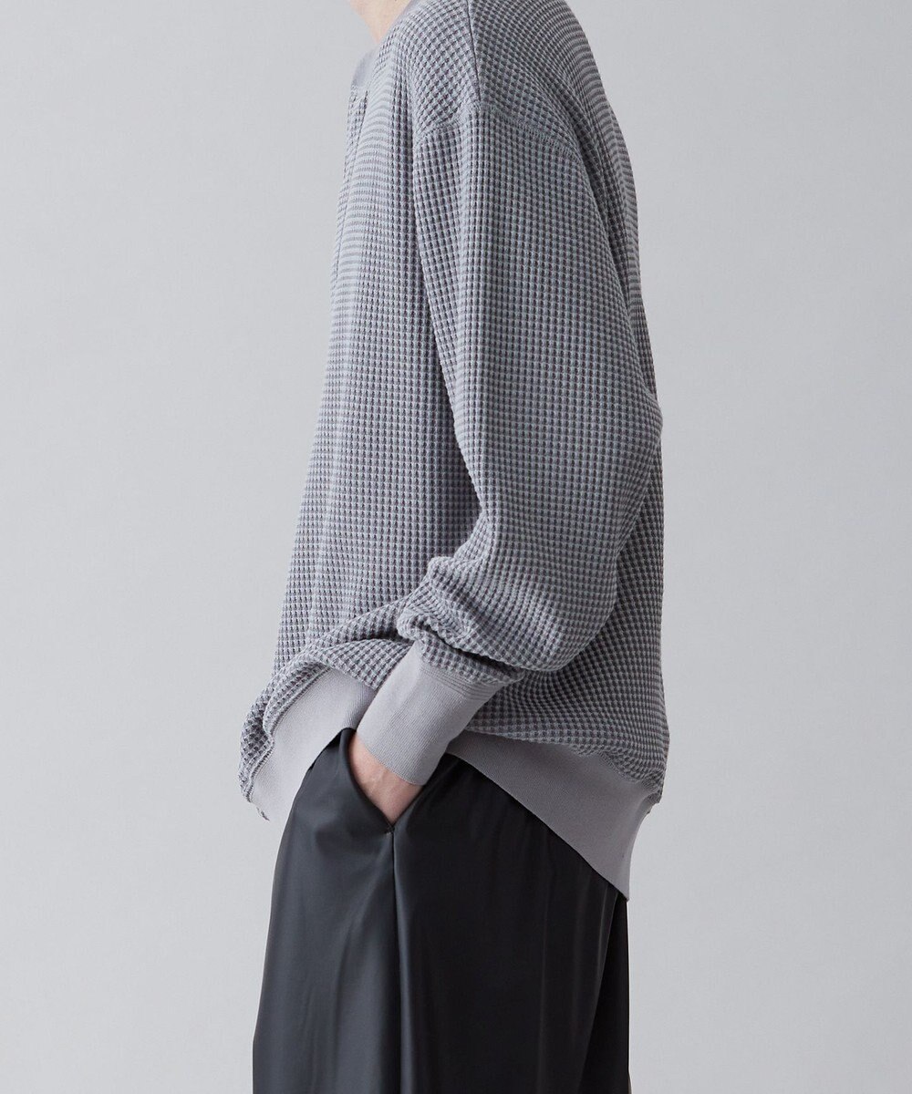 UNFILO MENS イージーケア ワッフル ヘンリーネック [23年春夏商品] 