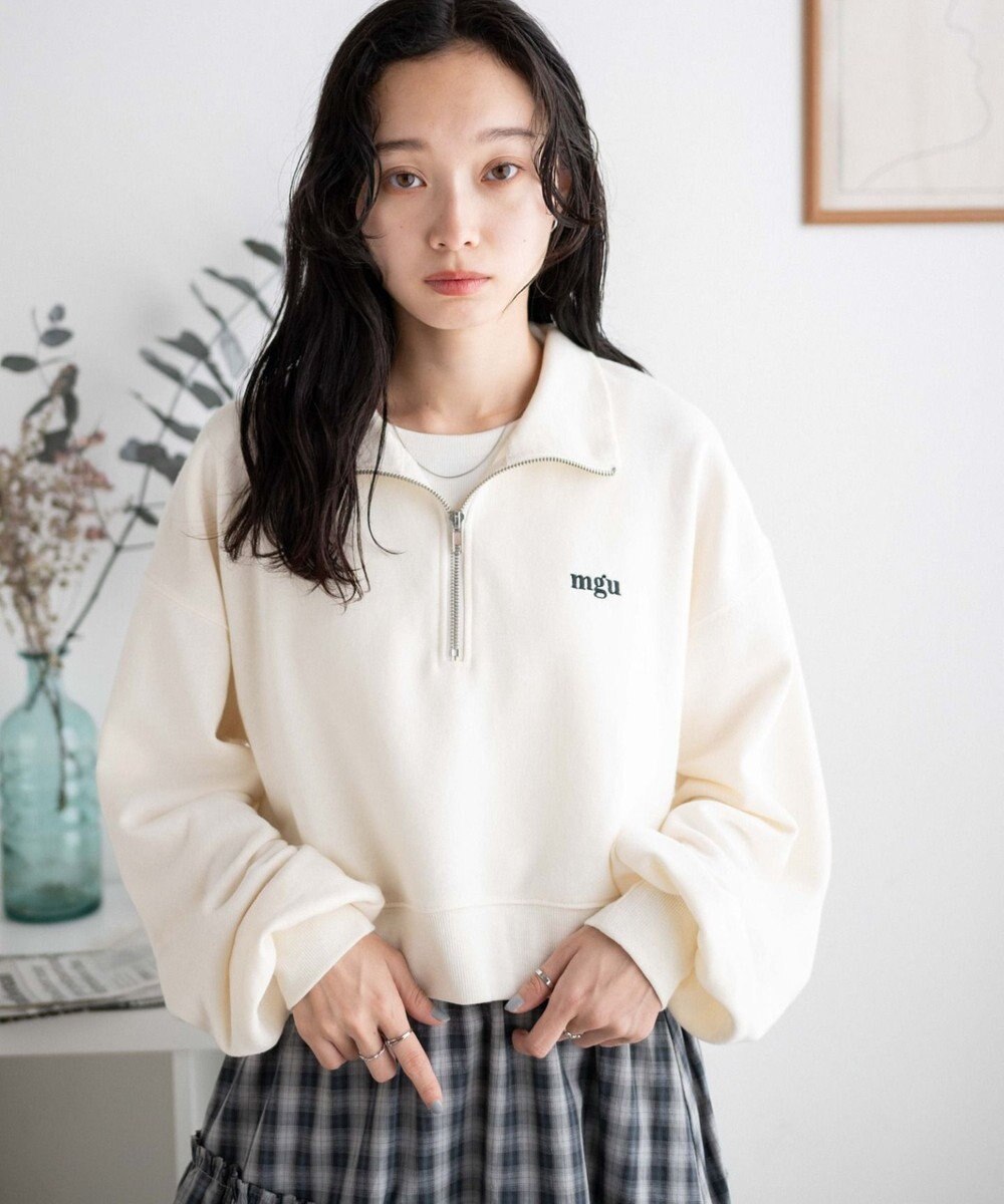 WEGO ハーフジップショートスウェット 