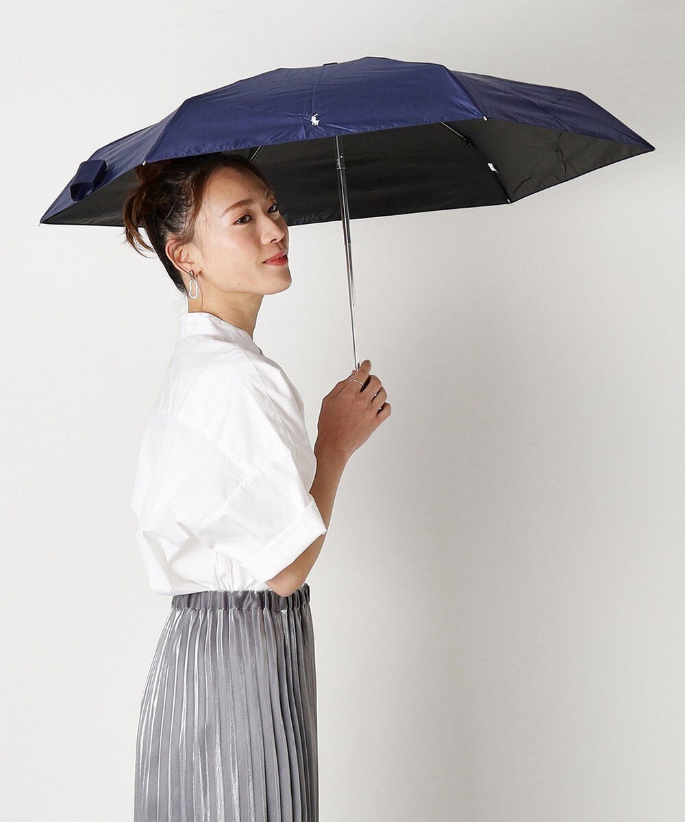 MOONBAT 【WEB限定】POLO RALPH LAUREN(ポロ ラルフローレン) 晴雨兼用日傘 折りたたみ傘 コンパクト PPワンポイント刺繍 一級遮光 遮熱 UV 