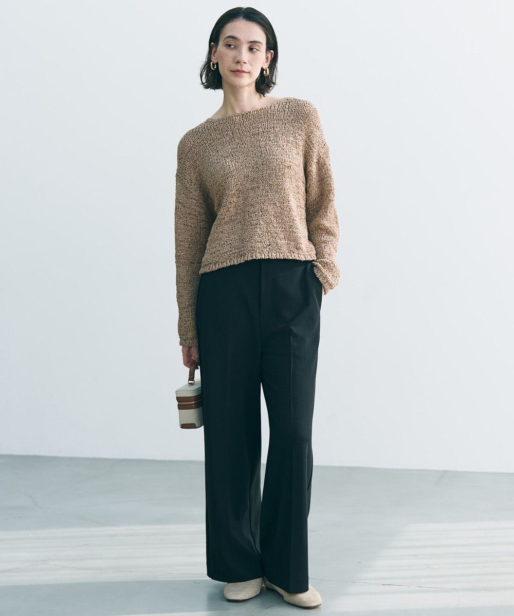 UNFILO L 【ウエストゴム/美シルエット/15サイズ展開】BEAUTY MOVE ワイドストレートパンツ 