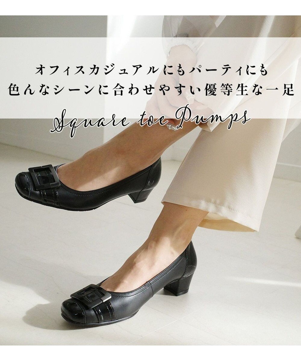 Pointer 日本製 本革バックルパンプス 