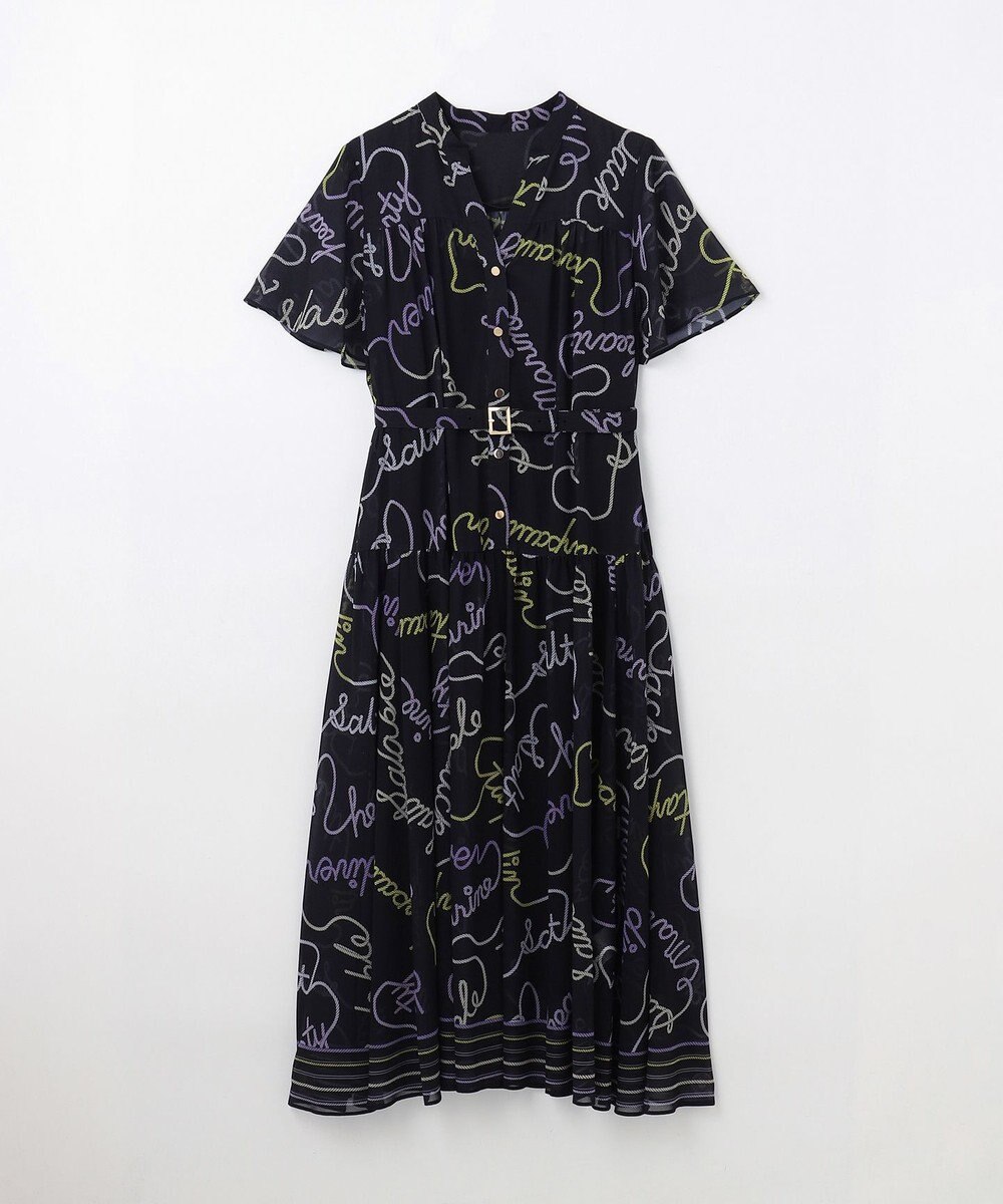 GRACE CONTINENTAL ロープロゴプリントワンピース 