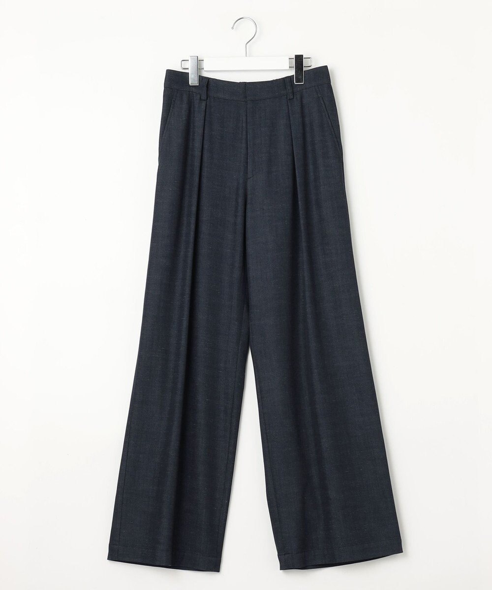23区 【洗える】デニムライクシャンブレー ワイドパンツ 