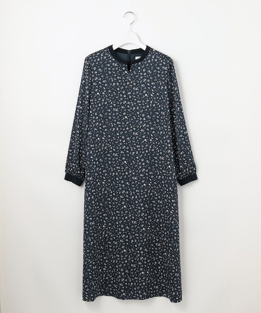 J.PRESS LADIES L 【洗える】スパンウェーブフラワープリント ワンピース 