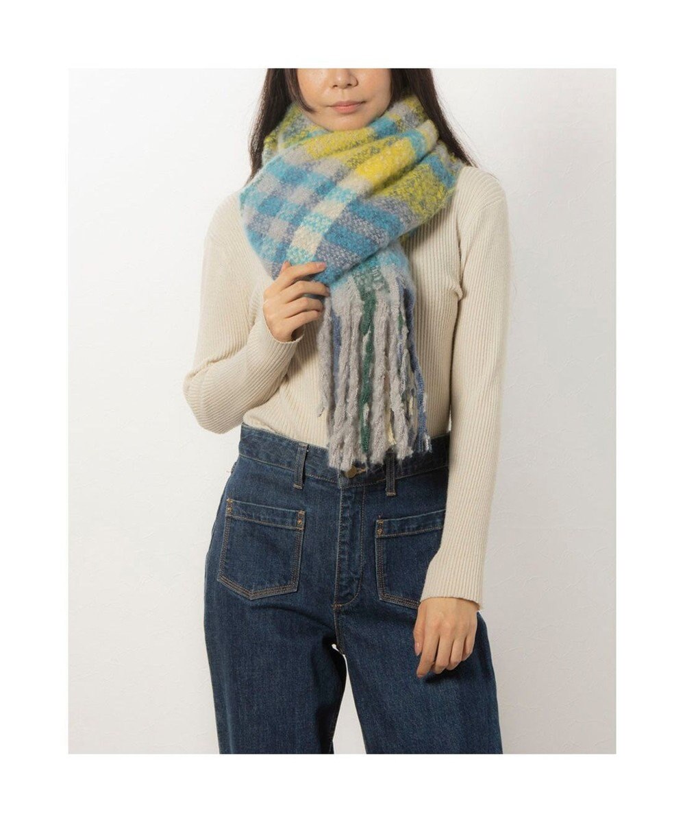 UNBILLION カシュネ cache nez / 太フリンジハーフチェックストール 