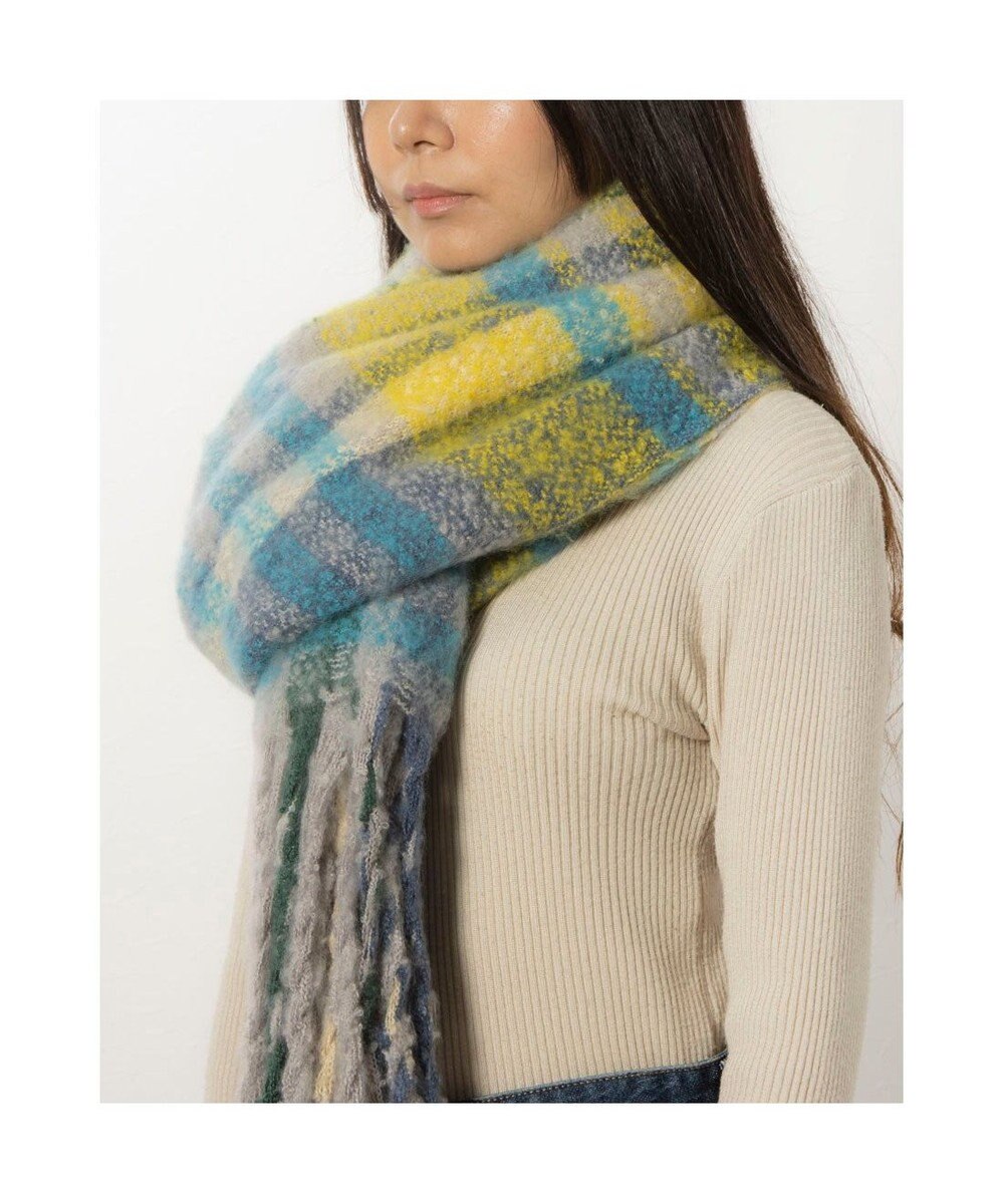 UNBILLION カシュネ cache nez / 太フリンジハーフチェックストール 