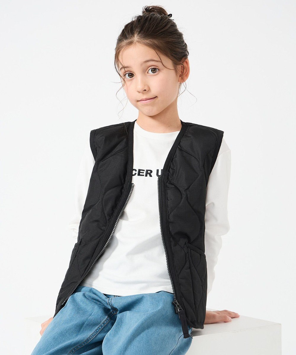 UNFILO 【120-150cm】TAION ミリタリーZIP Vネックダウンベスト(UNISEX) 