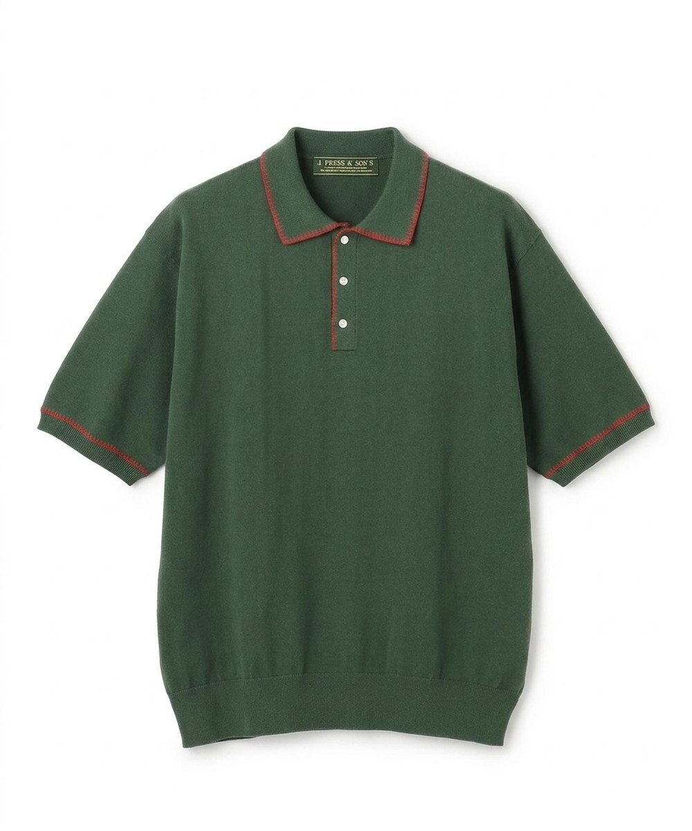 J.PRESS MEN 【WEB・一部店舗限定】Blancket Stitch Knit Polo 