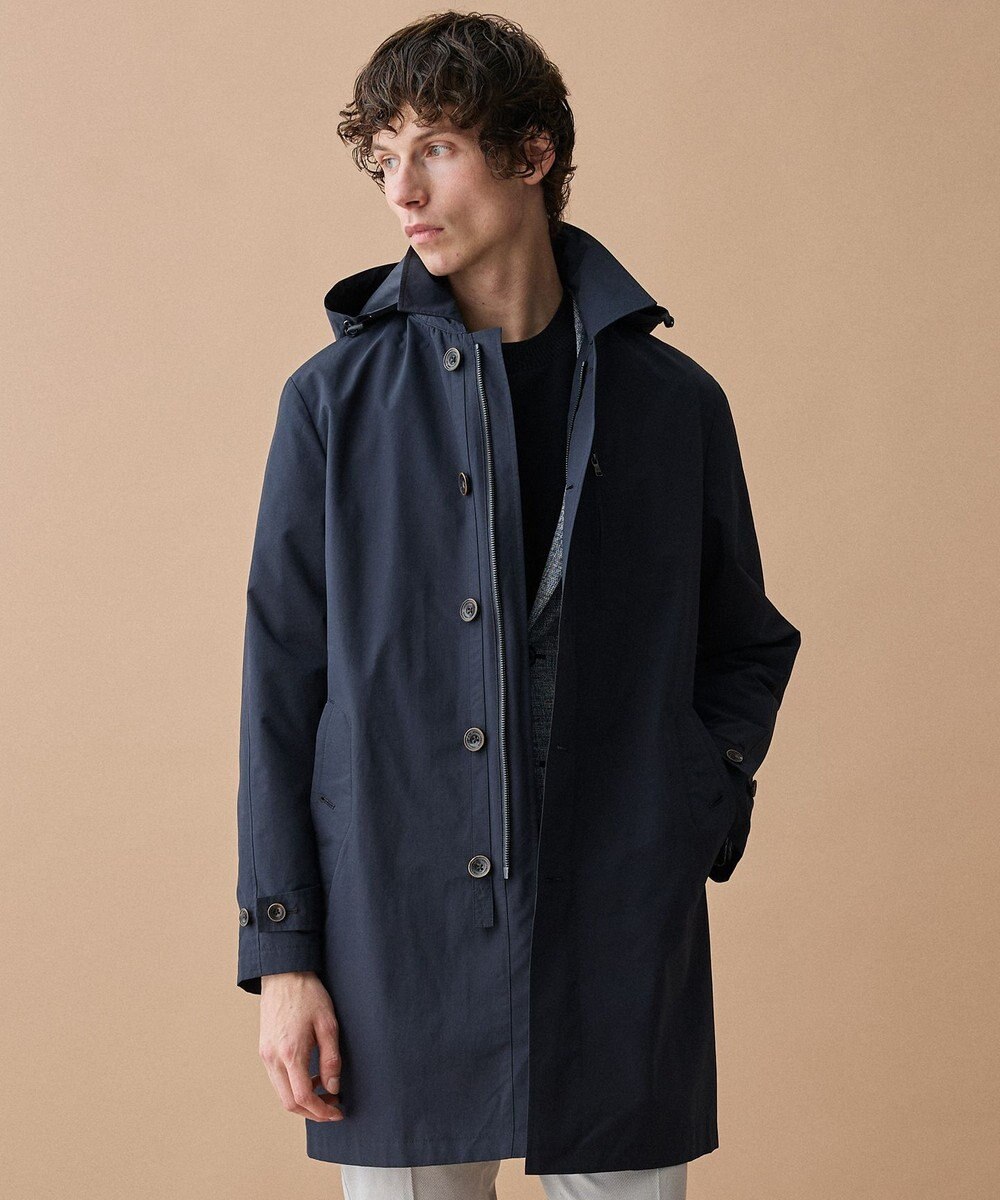 JOSEPH ABBOUD 【キングサイズ・フード脱着仕様/JAPANファブリック/ECO撥水】ステンカラー コート 