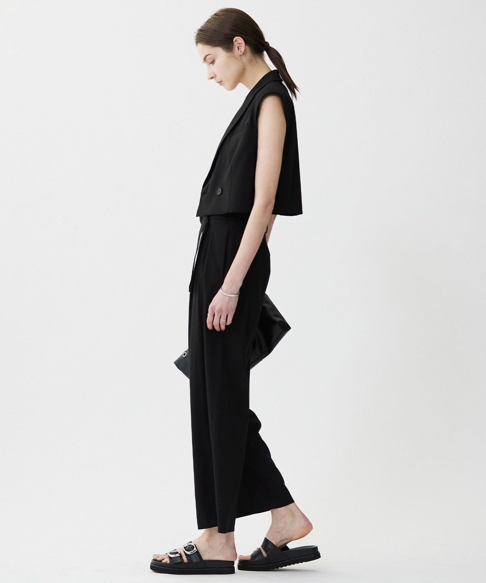 ICB L 【接触冷感・UVカット・洗える】 T/Rドライリネン ショートジレ 