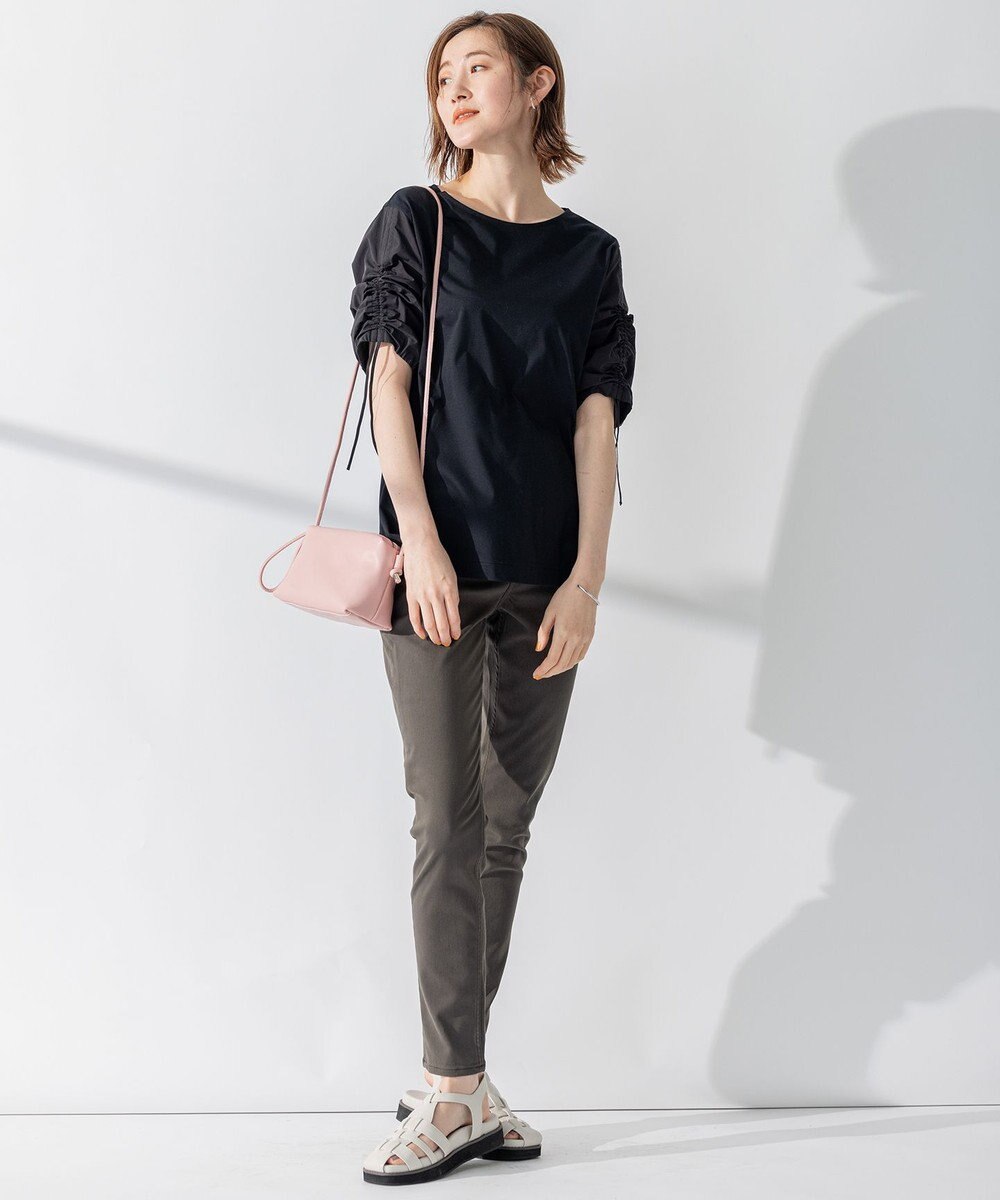 23区 L 【洗える】タックディテールプルオーバー ギャザー カットソー 