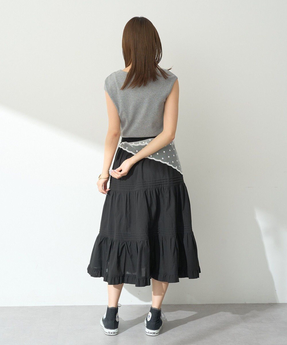 earth music&ecology ピンタックティアードミディスカート 