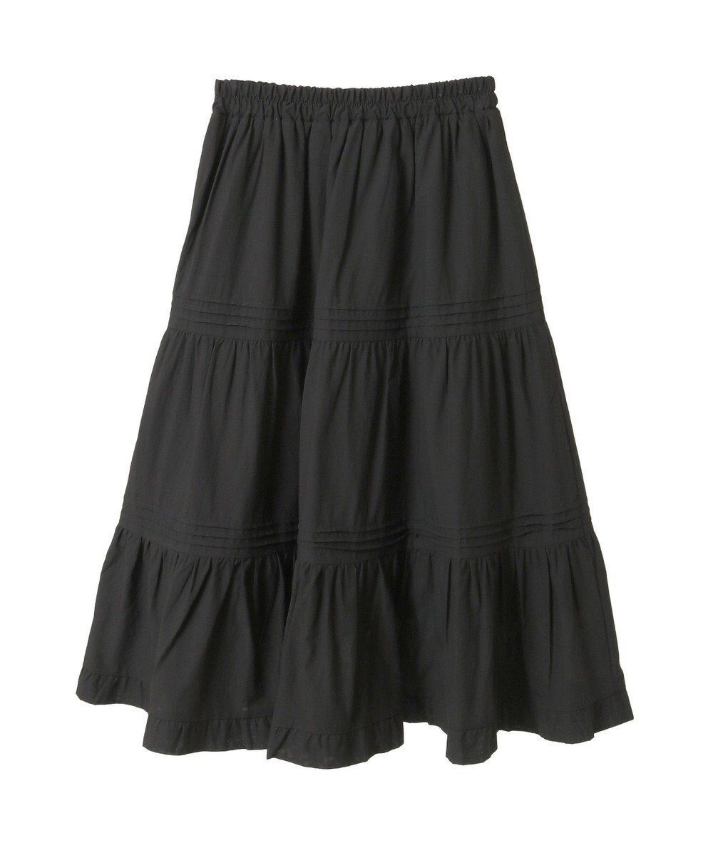 earth music&ecology ピンタックティアードミディスカート 