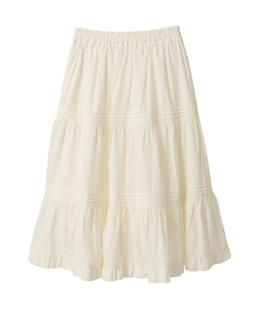 earth music&ecology ピンタックティアードミディスカート 