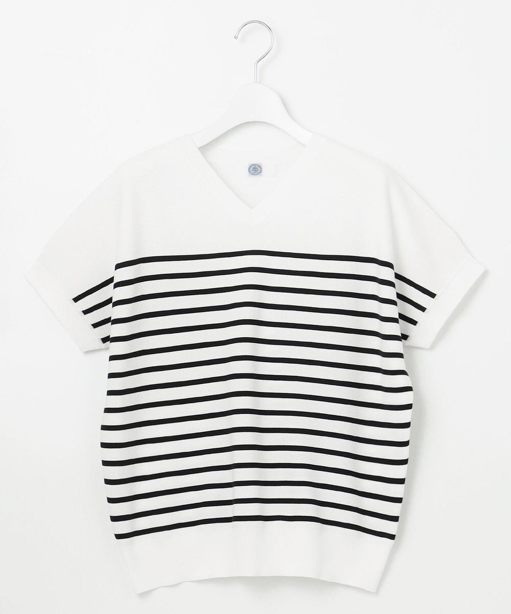 J.PRESS LADIES S 【洗える・抗菌防臭】 ドルマンガーター ボーダー ニット 