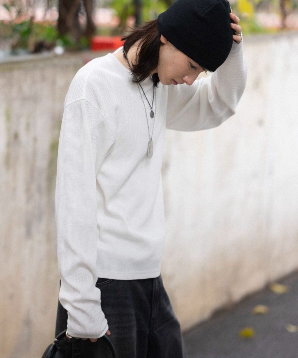 WEGO 【ユニセックス着用ITEM/MLサイズ展開】ワッフルT（LS） 