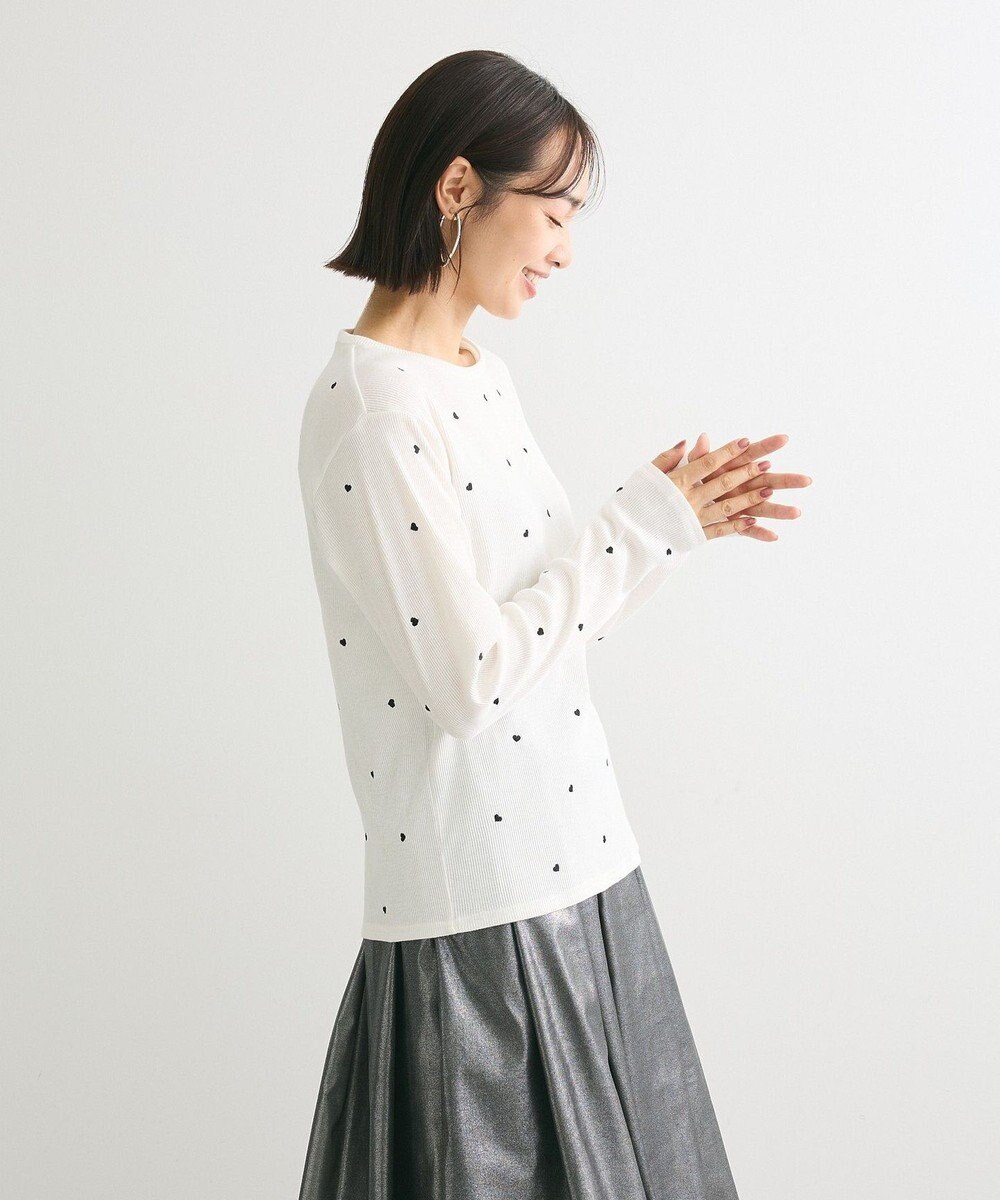 Green Parks ・ＤＯＵＢＬＥ　ＦＬＡＧＳ　ハート刺繍リブロンＴＥＥ 