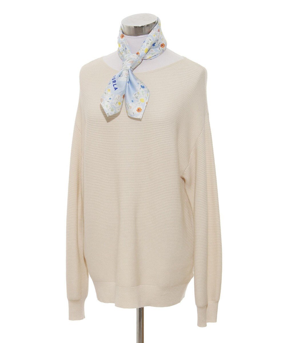 MOONBAT 【シルク100%】フルラ (FURLA) 小花柄 シルクプリントスカーフ 58cm×58cm 