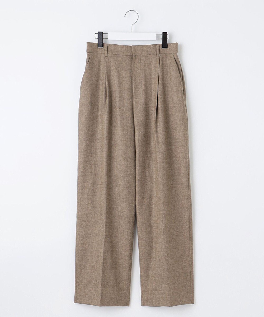 自由区 【洗える】ウォッシャブルウールサキソニーワイド パンツ 