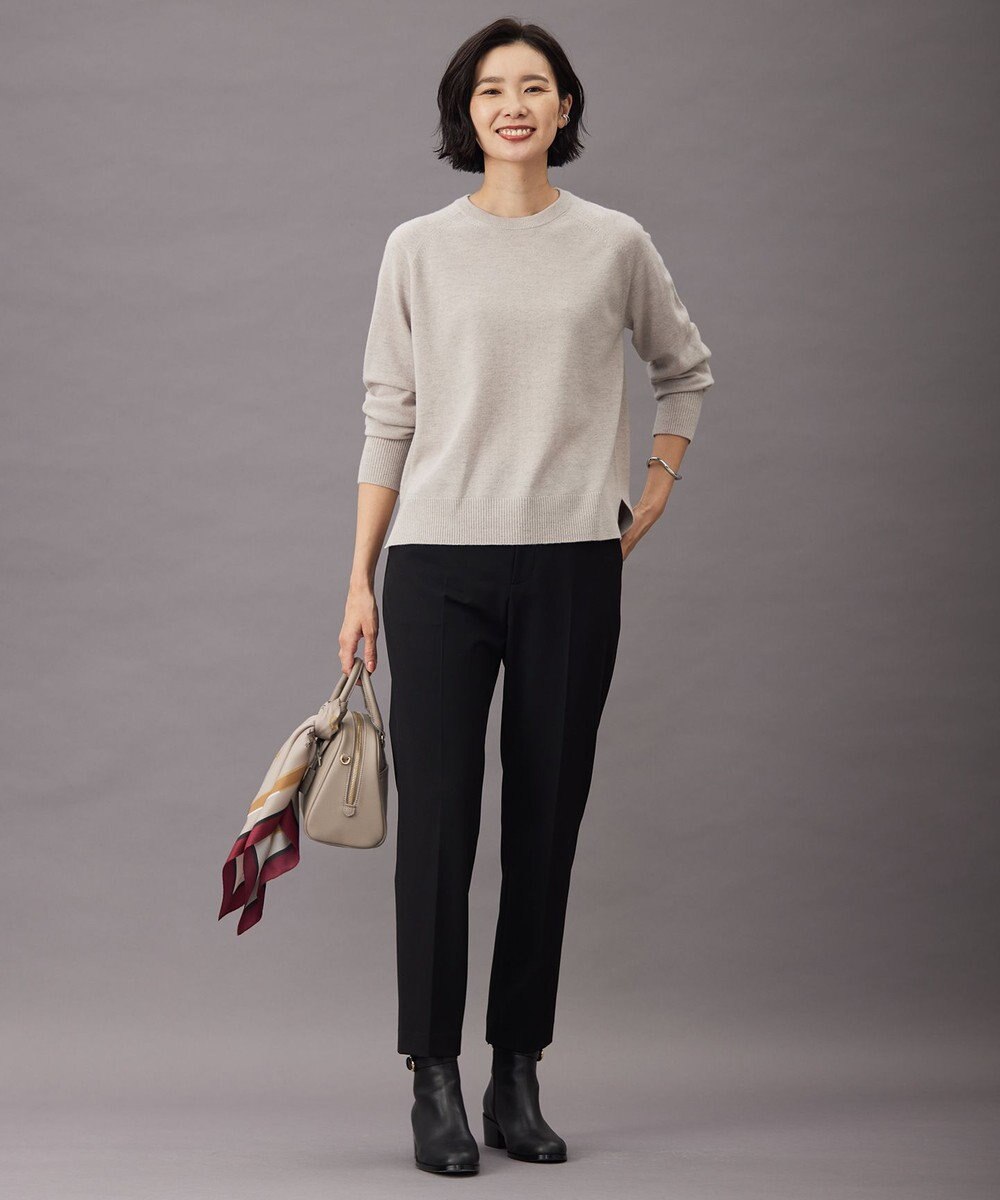 J.PRESS LADIES L 【洗える】SEMI WORSTED WOOL クルーネック ニット 