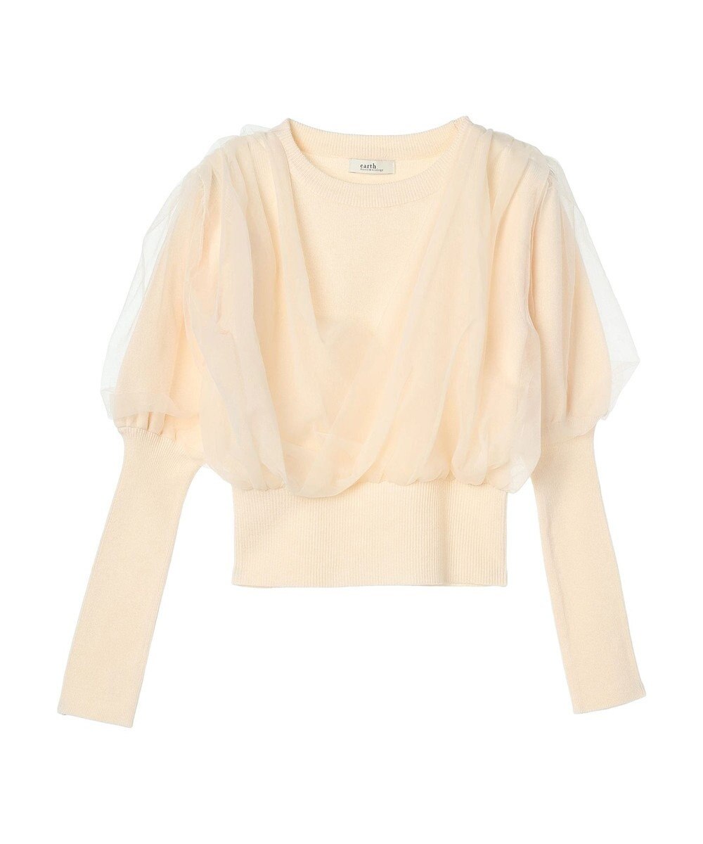earth music&ecology チュールドッキングニットプルオーバー 