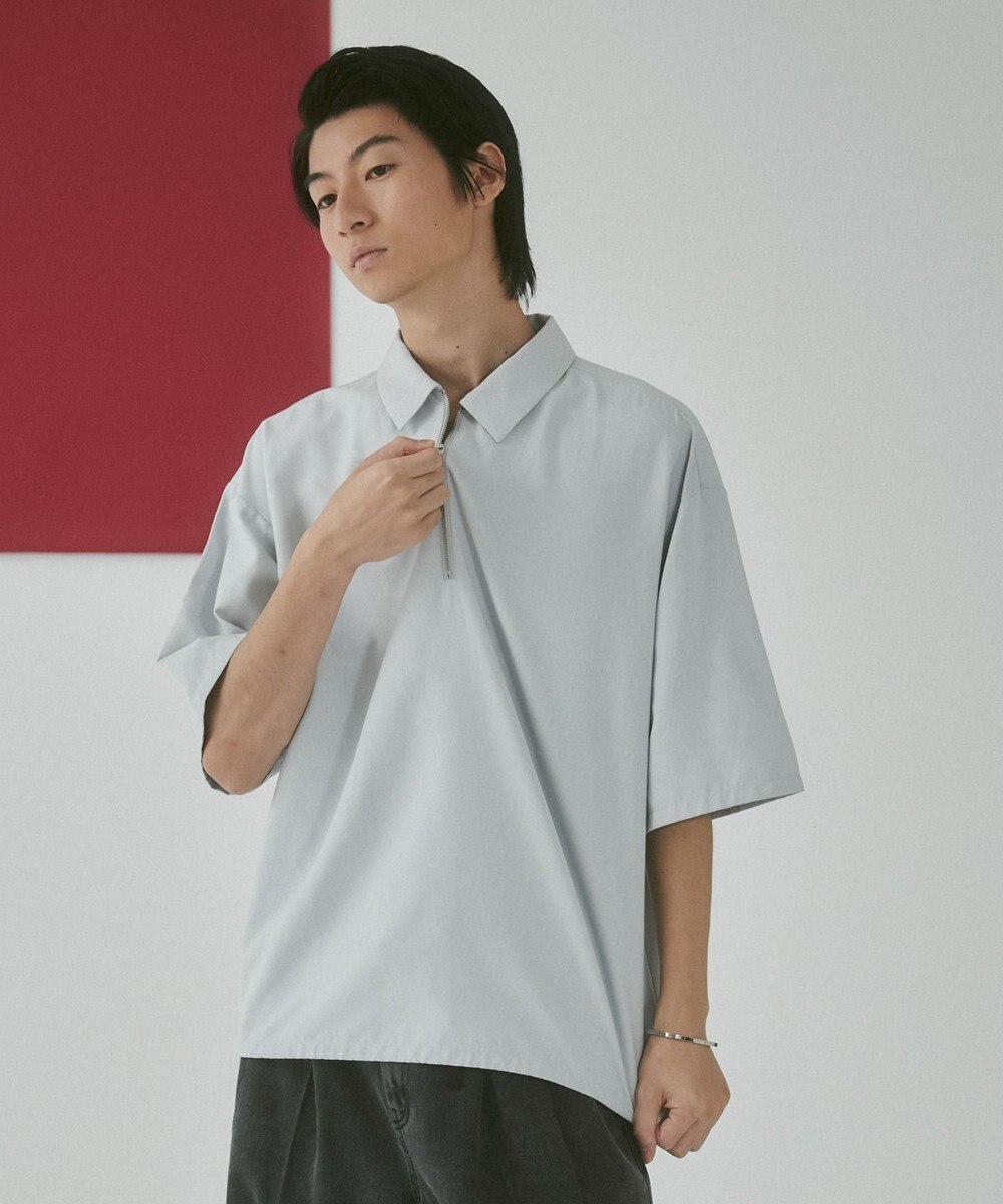 WEGO 【LUCY】アイススウェードハーフジップシャツ（S） 