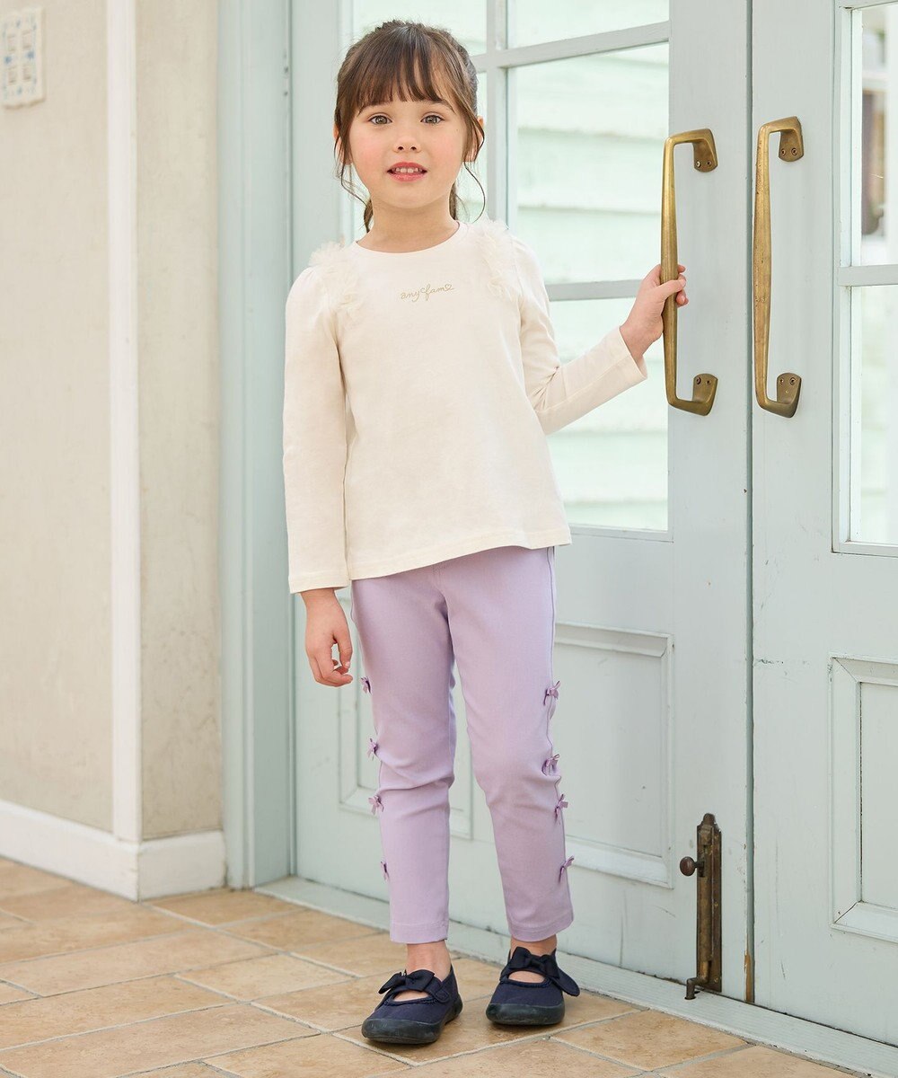 ANY KIDS チュールフリル 長袖Tシャツ 