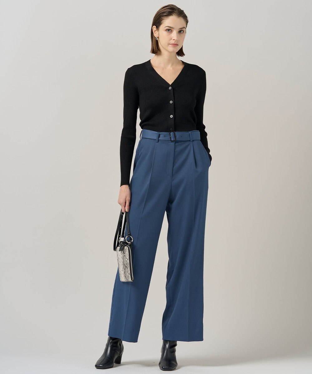 ICB L 【裏起毛】 ウォームサテン ワイドストレートパンツ 