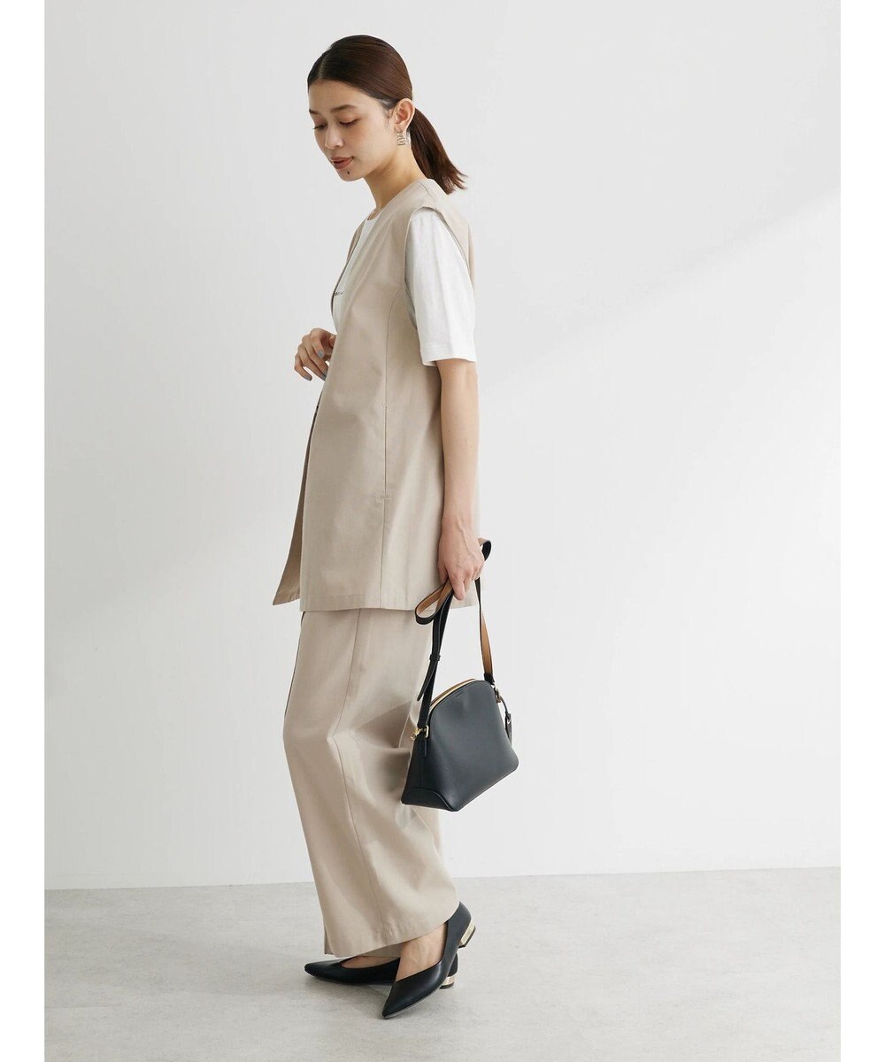 Green Parks 綿麻混イージーワイドパンツ 