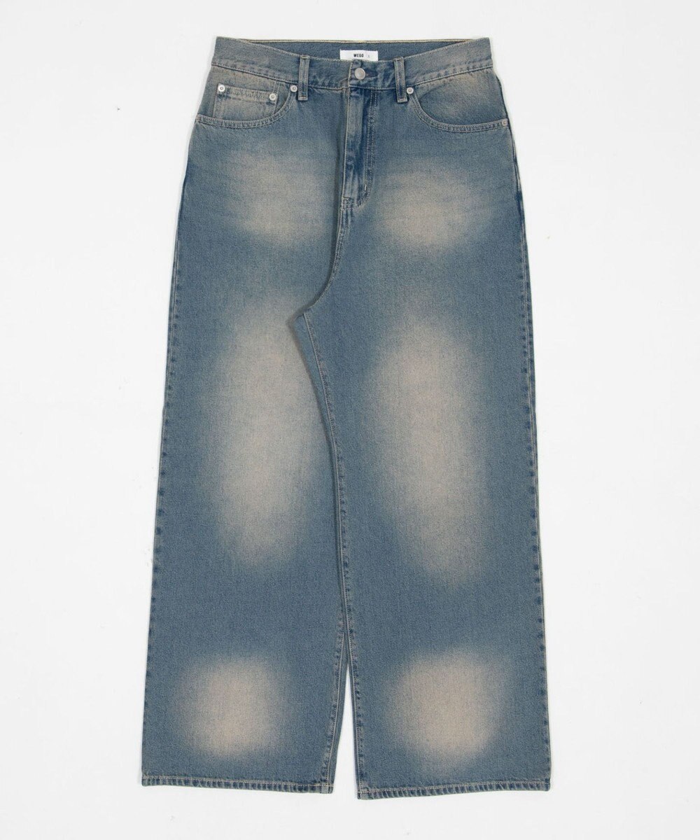 WEGO 【ユニセックス着用ITEM/SMLサイズ展開/ウエスト調整可】バギーデニムパンツ 