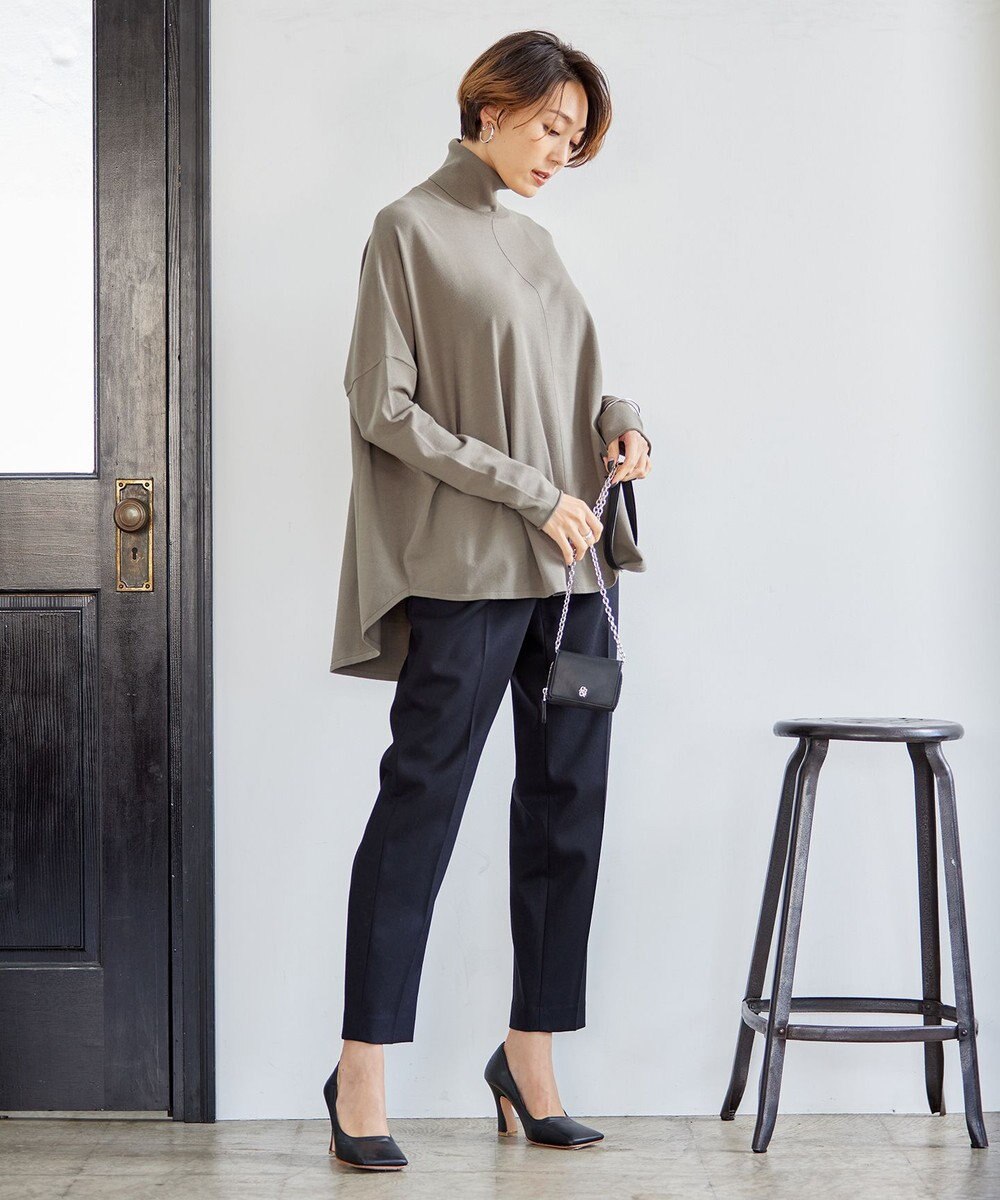 ICB 【洗える・WEB限定カラーあり】 ウールミルドサキソニー テーパードパンツ 