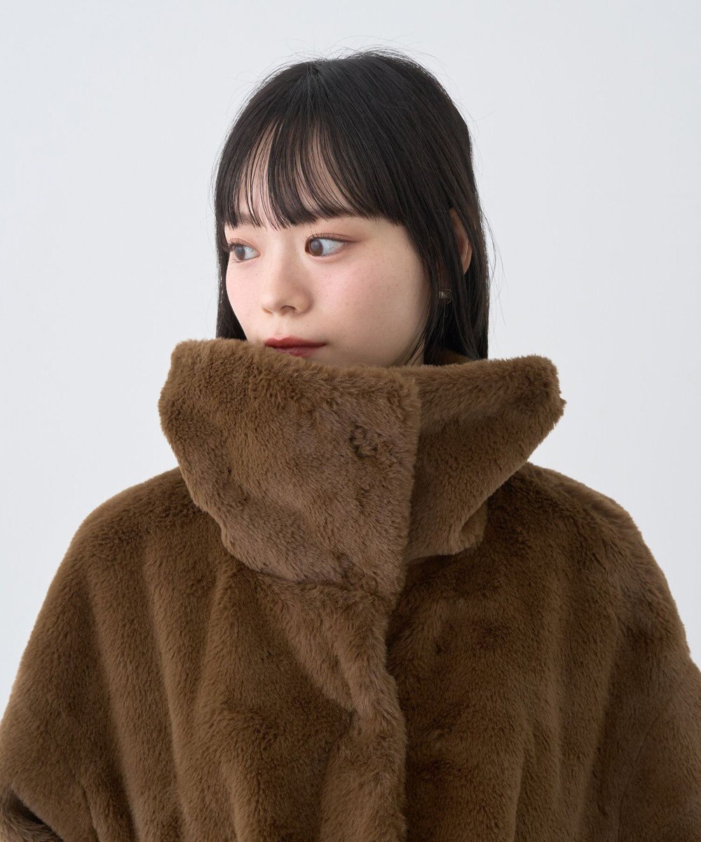 earth music&ecology ファーショートブルゾン 