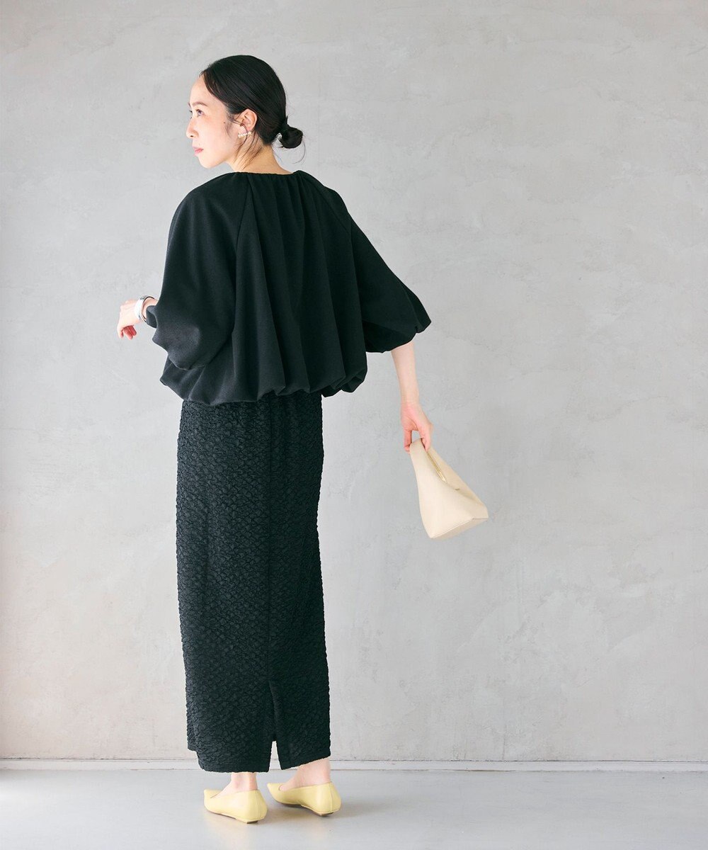 #Newans 【金子綾さんインスタライブご紹介アイテム】（セットアップ可能）ふくれジャガード タイトスカート 