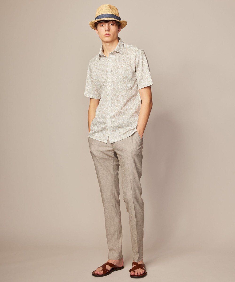 JOSEPH ABBOUD 【ウエストも伸びる！/ストレッチ】ミックスリネンシャンブレーパンツ 