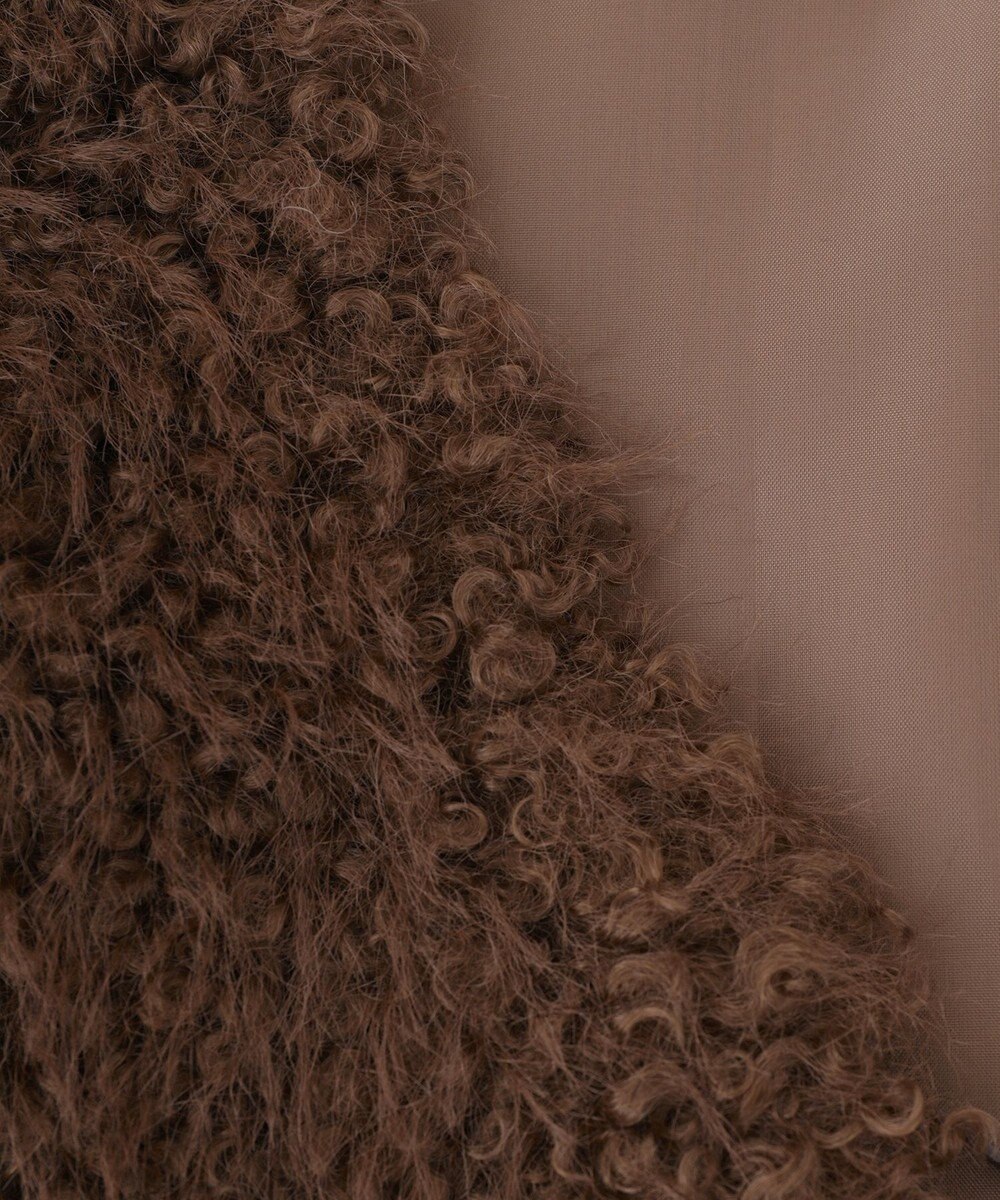 earth music&ecology フェイクファーショートジレ 