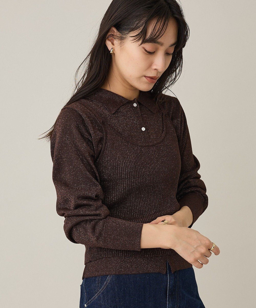 CRAFT STANDARD BOUTIQUE ポロ衿アンサンブルニット 