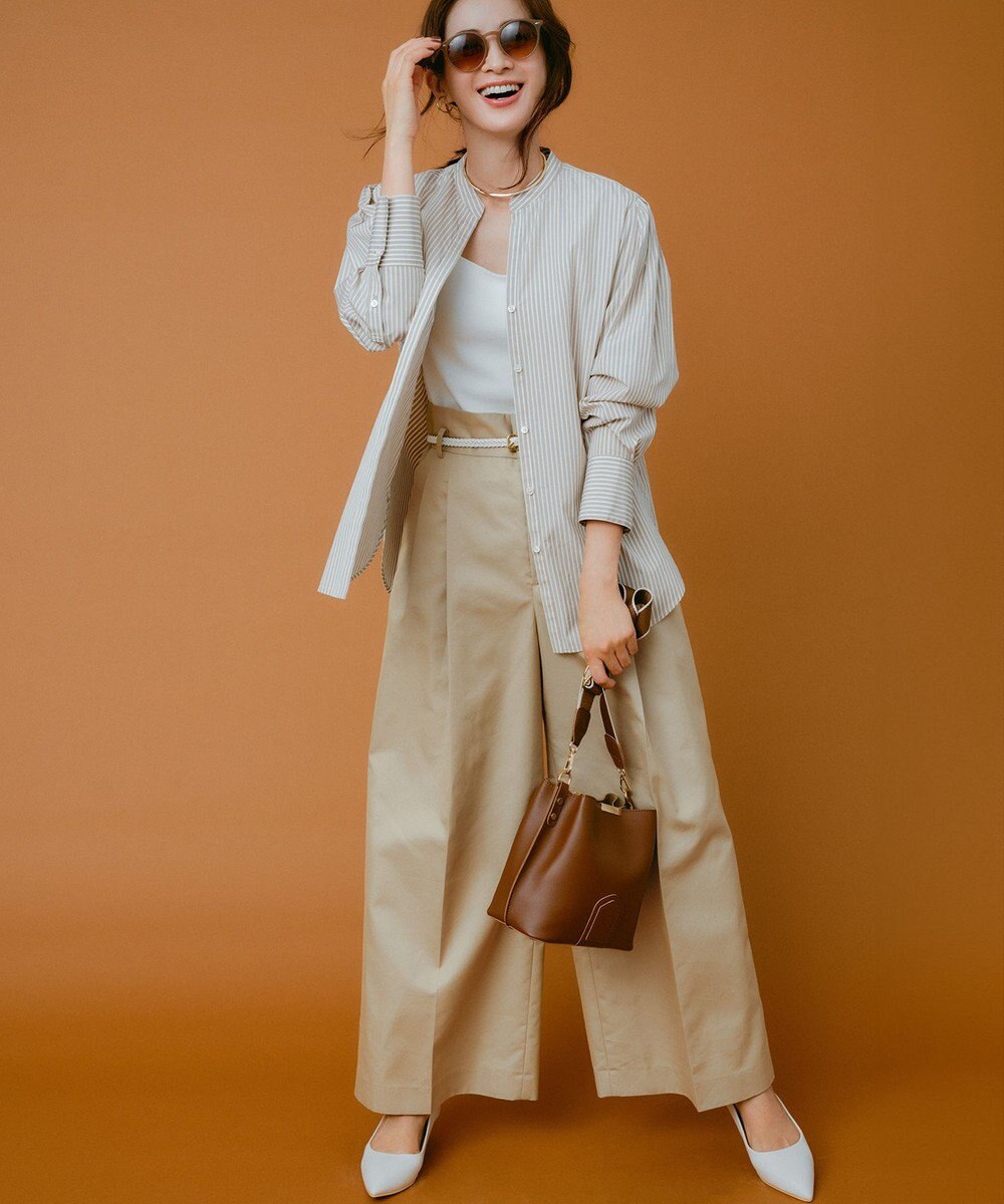 23区 L 【滝沢眞規子さん着用/mi-molletコラボ/洗える】CANCLINI デザイン シャツ 