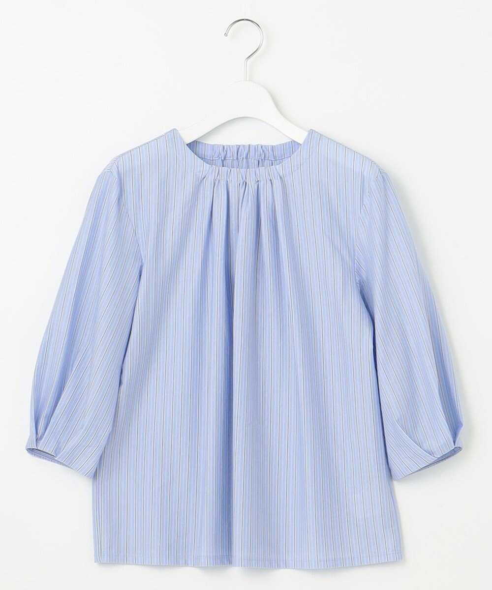 J.PRESS LADIES L 【イージーケア】 STRIPE JERSEY ボリュームスリーブ カットソー 