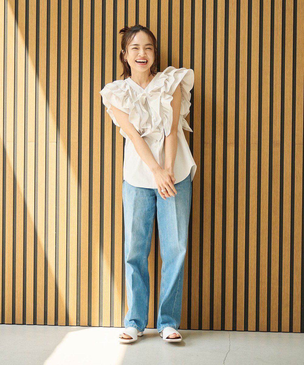 #Newans ラッフルフリルブラウス 