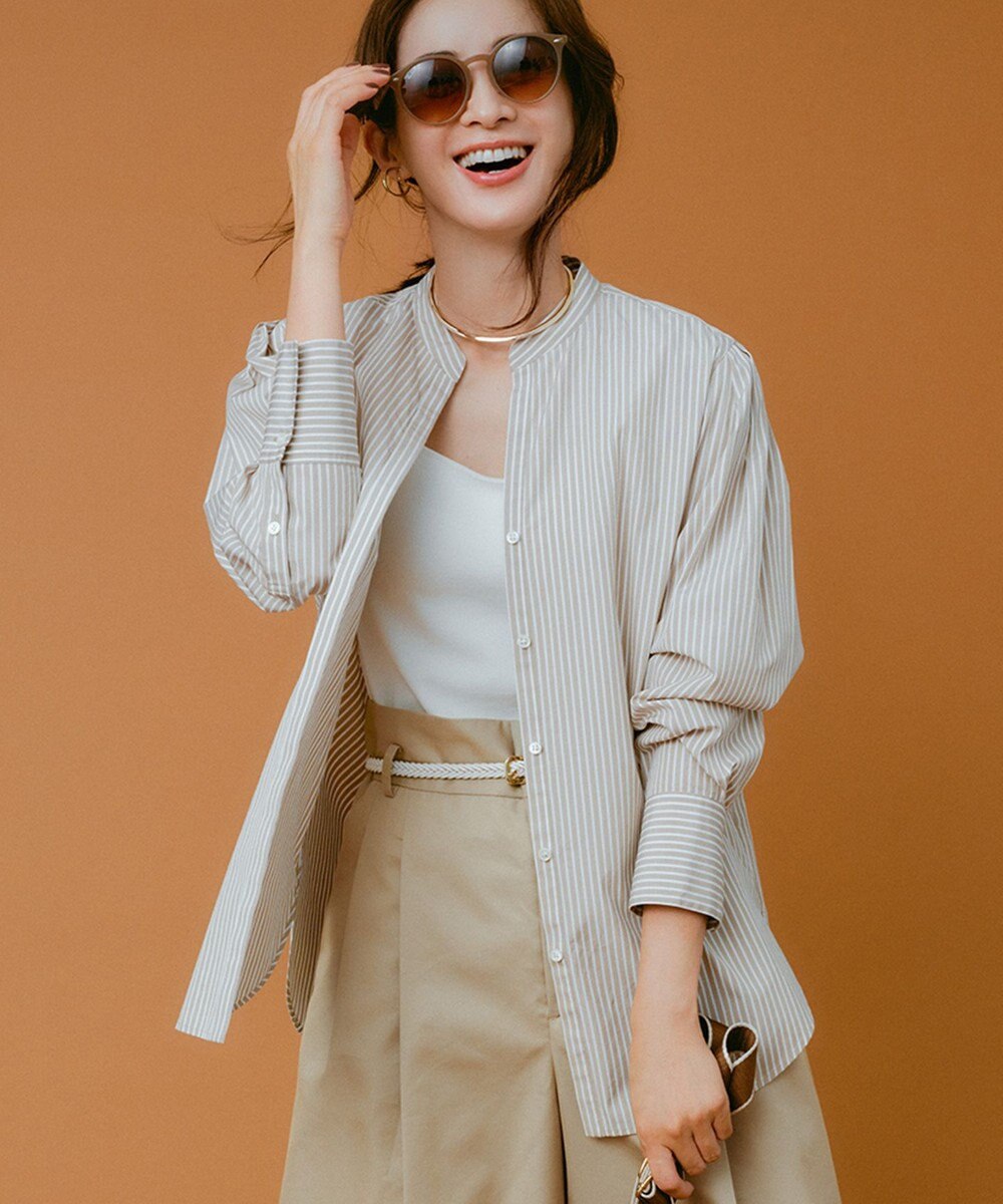 23区 L 【滝沢眞規子さん着用/mi-molletコラボ/洗える】CANCLINI デザイン シャツ 