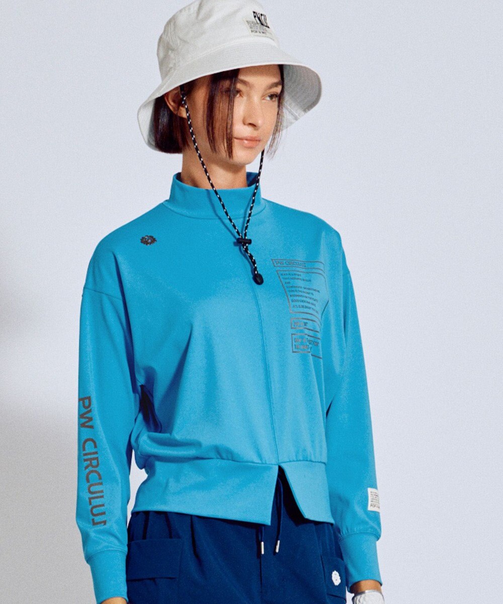 PW CIRCULUS 【吸水速乾 / UV遮蔽率99.5% UVカット / ストレッチ】【WOMEN】ドルマンスリーブモックネックT ゴルフウェア レディース 