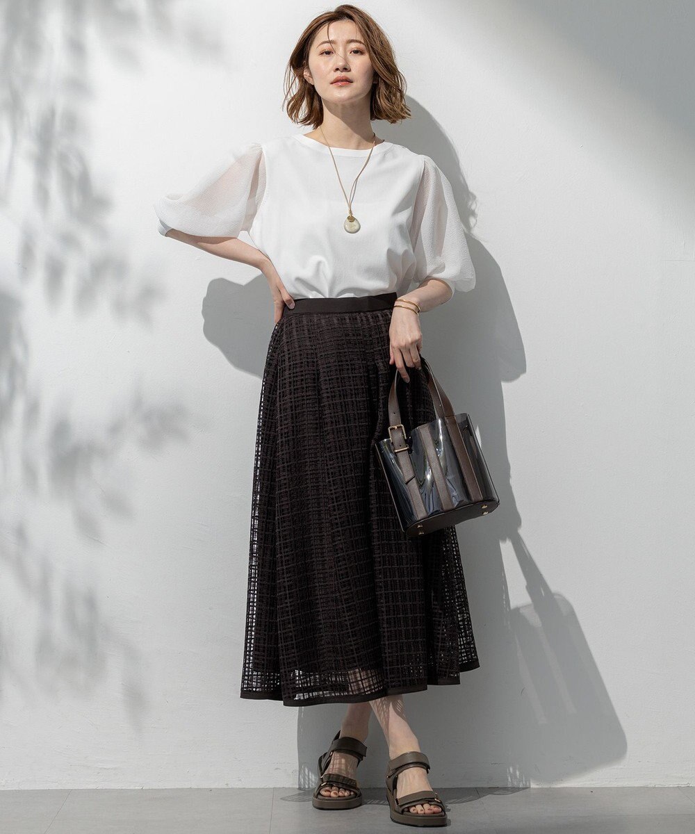 23区 【洗える】Broche チェックレース スカート 