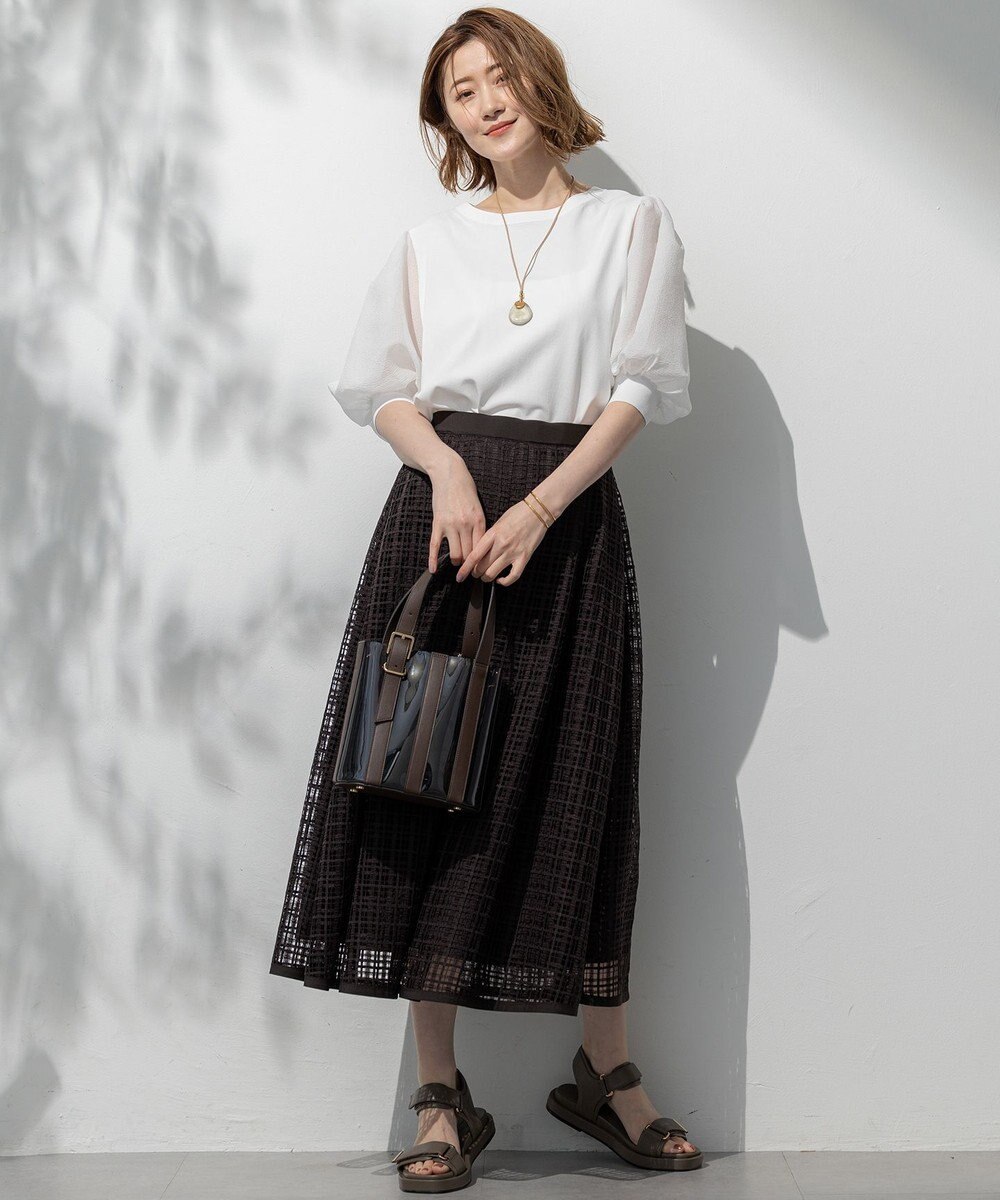 23区 【洗える】Broche チェックレース スカート 