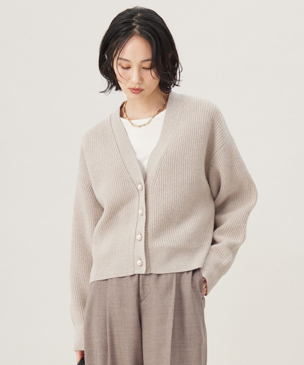 カタログ掲載・洗える】ウールカシミヤブレンドラメスパンコールニット  