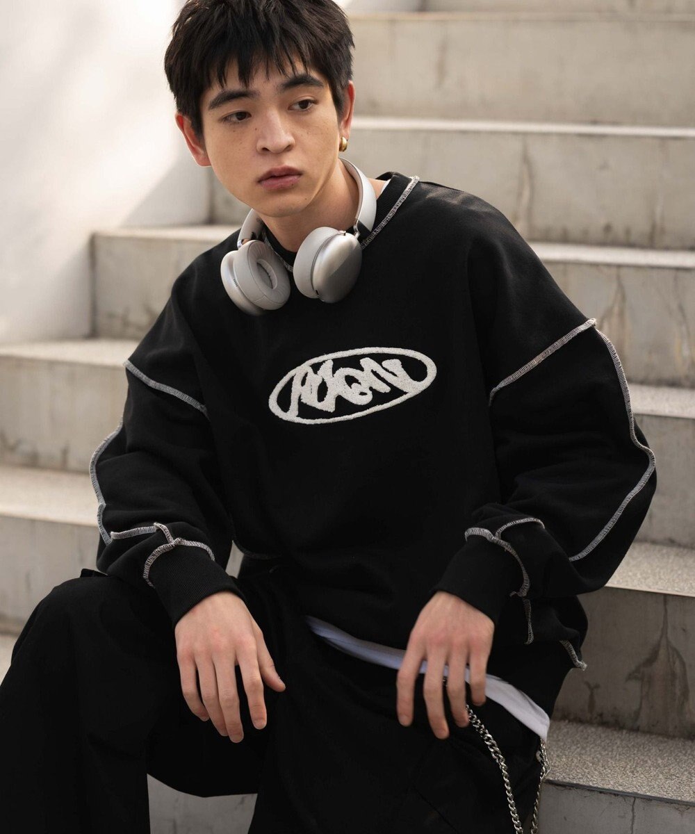 WEGO 【ユニセックス着用ITEM】ショートカラーステッチサガラロゴプルオーバー 