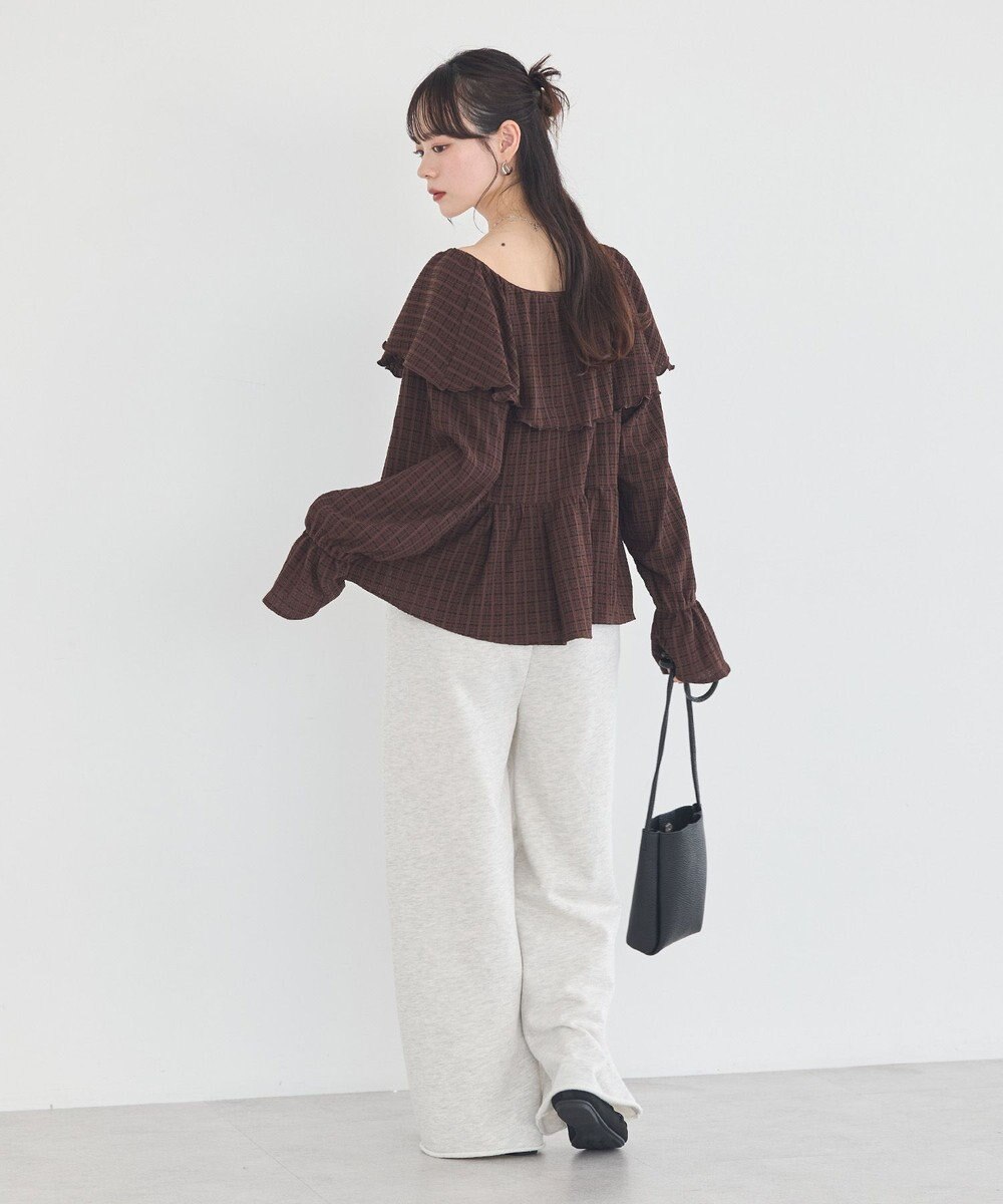 earth music&ecology 【予約】ラッフルカラーカットブラウス 