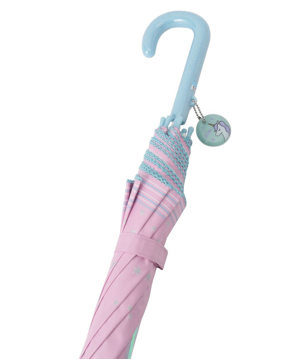 MOONBAT キッズ 晴雨兼用日傘 長傘 ビニール窓 スター 50cm 遮光 遮熱 UV 