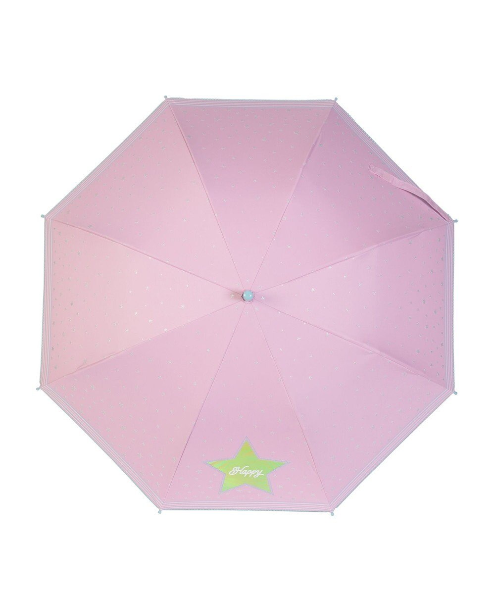MOONBAT キッズ 晴雨兼用日傘 長傘 ビニール窓 スター 50cm 遮光 遮熱 UV 